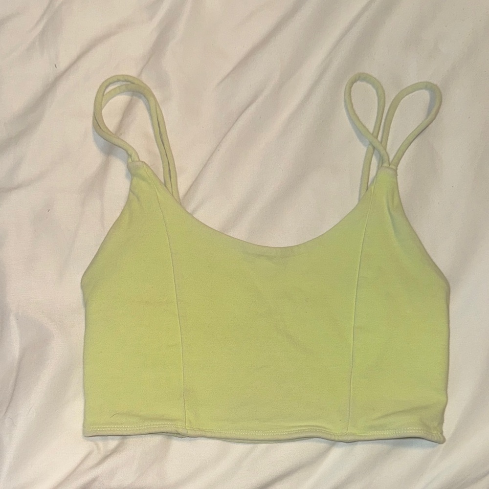 Light Green Strappy Cropped workout Tank